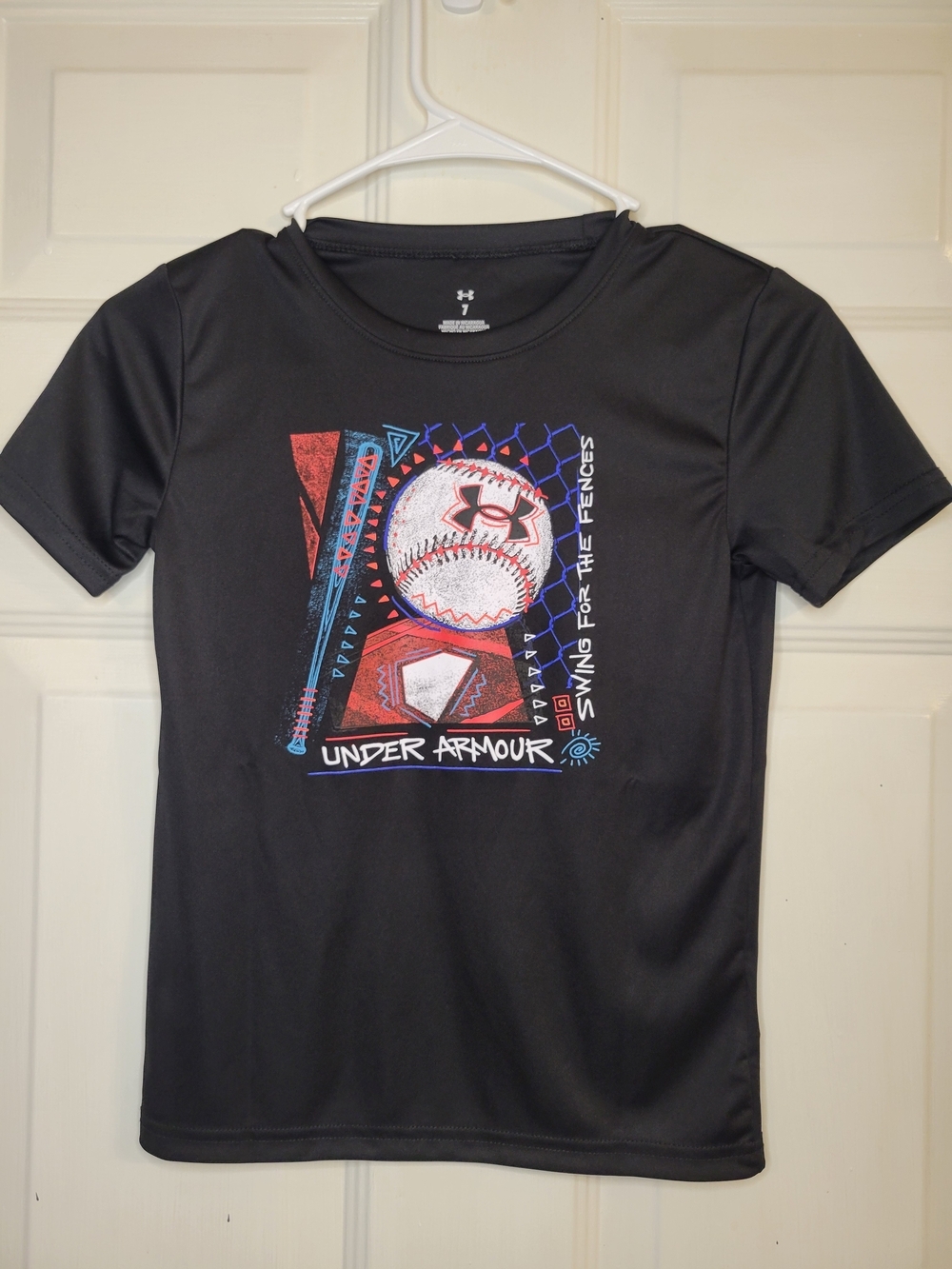 Under Armour Kids' Black Baseball Graphic Dry Fit Tee
